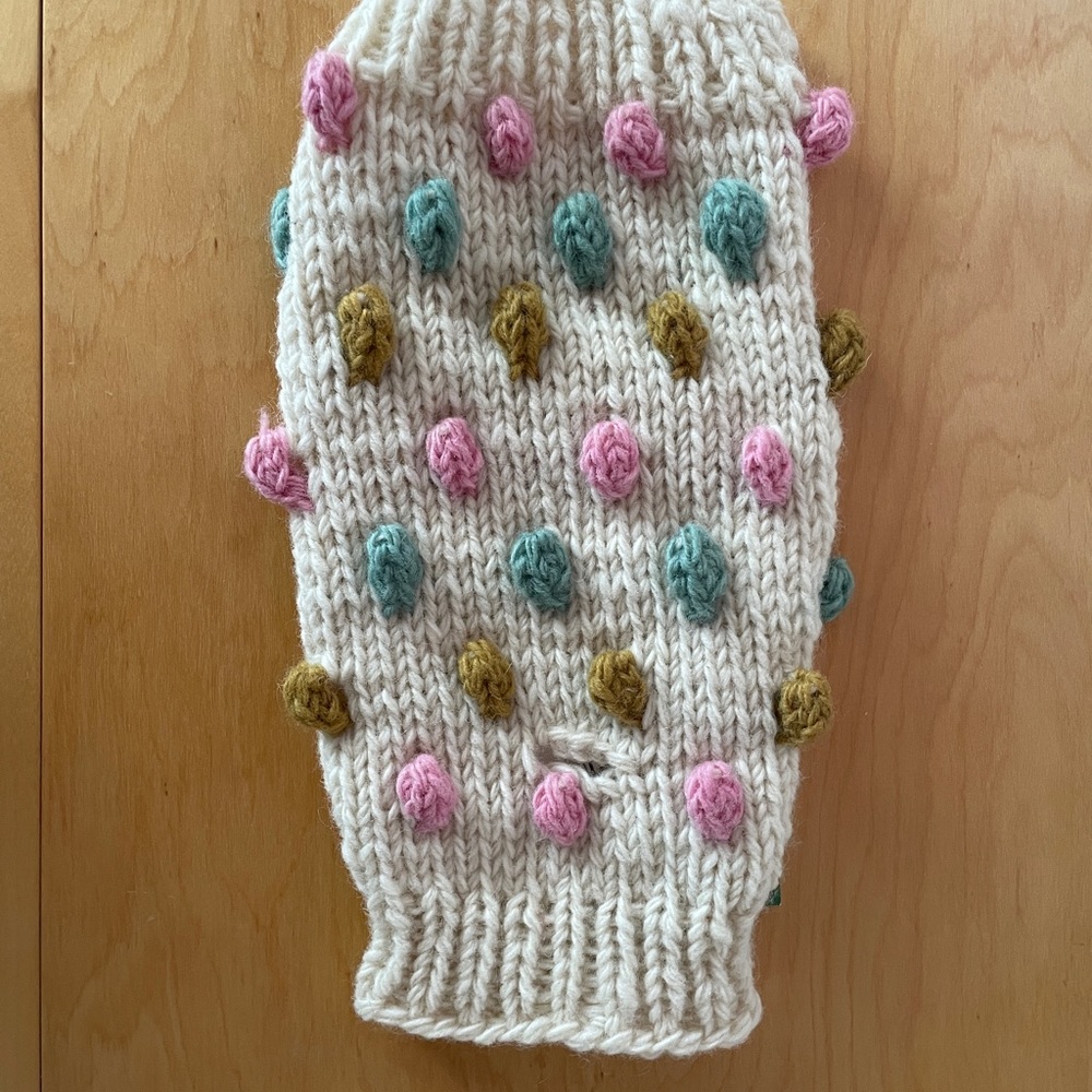 COPY - 100% wool pom pom knit dog sweater